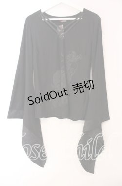 画像1: Qutie Frash / クロス着物T  ブラック O-25-11-17-068-QU-TO-IG-OS