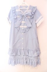 MILK / Poupeeワンピース  サックスギンガム O-25-11-17-071-ML-OP-OW-ZT320