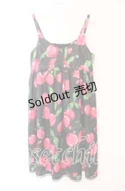 画像1: MILK / タランチェリースリップドレス  ブラック×ローズチェリー O-25-11-17-074-ML-OP-OW-OS