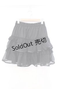 axes femme POETIQUE / ボリュームティアードミニスカート M クロ O-25-11-17-008-AX-SK-OW-OS