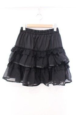 画像1: axes femme POETIQUE / ボリュームティアードミニスカート M クロ O-25-11-17-008-AX-SK-OW-OS