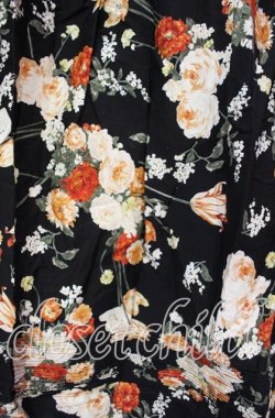 画像2: WONDERFUL WORLD / ローズブーケ裾タックスカート  クロ O-25-11-17-010-LO-SK-IG-OS