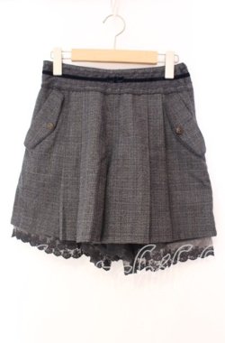 画像1: axes femme / チェック柄フレアキュロット  グレー O-25-11-17-011-AX-PA-IG-OS