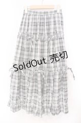 axes femme POETIQUE / チェック柄ティアードスカート M クロ O-25-11-17-014-AX-SK-OW-OS