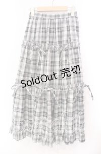 axes femme POETIQUE / チェック柄ティアードスカート M クロ O-25-11-17-014-AX-SK-OW-OS