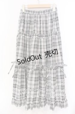 画像3: axes femme POETIQUE / チェック柄ティアードスカート M クロ O-25-11-17-014-AX-SK-OW-OS