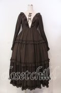 axes femme kawaii / クラシカルフリルロングワンピ M ブラウン O-25-11-17-002-AX-OP-OW-OS