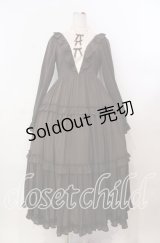 axes femme kawaii / クラシカルフリルロングワンピ M ブラウン O-25-11-17-002-AX-OP-OW-OS