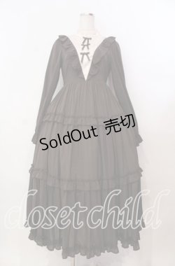 画像1: axes femme kawaii / クラシカルフリルロングワンピ M ブラウン O-25-11-17-002-AX-OP-OW-OS