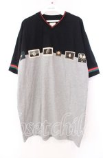 画像1: 【SALE】Karl Helmut / スポーツパッチビッグTシャツ  ブラック×グレー O-25-11-17-018-EL-TO-IG-ZT446 (1)