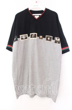 画像1: Karl Helmut / スポーツパッチビッグTシャツ  ブラック×グレー O-25-11-17-018-EL-TO-IG-OS
