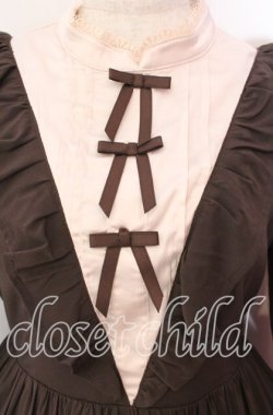 画像2: axes femme kawaii / クラシカルフリルロングワンピ M ブラウン O-25-11-17-002-AX-OP-OW-OS