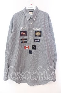 Karl Helmut / チェックワッペンシャツ  クロ×シロ O-25-11-17-019-EL-BL-IG-ZT447