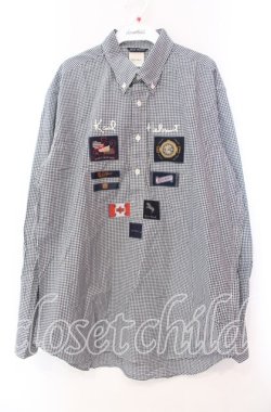 画像1: Karl Helmut / チェックワッペンシャツ  クロ×シロ O-25-11-17-019-EL-BL-IG-OS