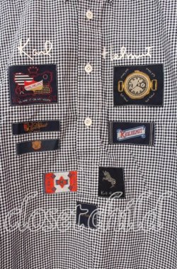 画像2: Karl Helmut / チェックワッペンシャツ  クロ×シロ O-25-11-17-019-EL-BL-IG-OS