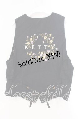 画像3: 【SALE】KETTY / パンジー刺繍ベスト  クロ×パープル O-25-11-17-021-EL-TO-IG-ZT449