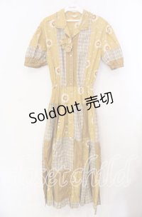 pa.se.ri. / チェック切り替えマーガレットワンピース  マスタード O-25-11-17-022-LO-OP-IG-OS