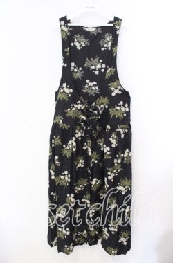 画像1: pa.se.ri. / フラワー柄ジャンパースカート  クロ O-25-11-17-024-LO-OP-IG-OS