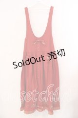 PINK HOUSE / 裾刺繍ジャンパースカート  アカ O-25-11-17-025-LO-OP-IG-OS