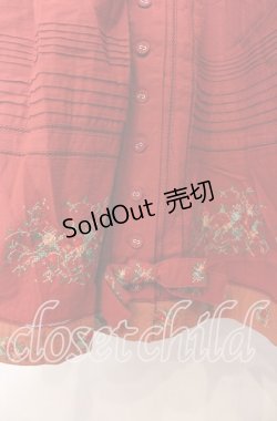 画像2: PINK HOUSE / 裾刺繍ジャンパースカート  アカ O-25-11-17-025-LO-OP-IG-OS