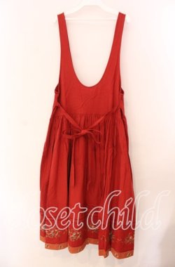 画像3: PINK HOUSE / 裾刺繍ジャンパースカート  アカ O-25-11-17-025-LO-OP-IG-OS