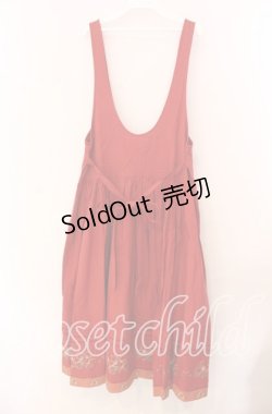 画像3: PINK HOUSE / 裾刺繍ジャンパースカート  アカ O-25-11-17-025-LO-OP-IG-OS