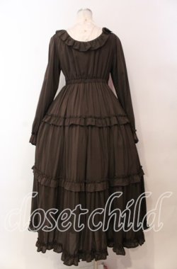 画像4: axes femme kawaii / クラシカルフリルロングワンピ M ブラウン O-25-11-17-002-AX-OP-OW-OS