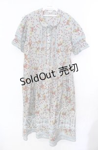 PINK HOUSE / チェリープリント裾ギンガムワンピース【お直しあり】  ミント O-25-11-17-029-LO-OP-IG-OS