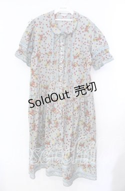 画像1: PINK HOUSE / チェリープリント裾ギンガムワンピース【お直しあり】  ミント O-25-11-17-029-LO-OP-IG-OS