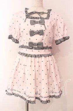 画像1: Ank Rouge / ハートドットＸ千鳥セットアップ M ピンク O-25-11-17-003-CA-PA-OW-OS