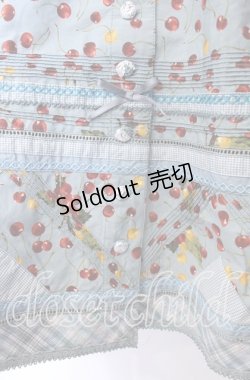 画像3: PINK HOUSE / チェリープリント裾ギンガムワンピース【お直しあり】  ミント O-25-11-17-029-LO-OP-IG-OS