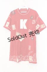 Karl Helmut / ワッペンKロゴTシャツ  アカ O-25-11-17-030-EL-TS-IG-ZI