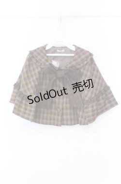 画像1: axes femme POETIQUE / レース重ねリボンタイ付ケープ M ブラウン O-25-11-18-033-AX-JA-OW-OS