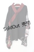 Qutie Frash / 2023年プレミアム 宵鶴着物チュニック  ブラック×レッド O-25-11-18-035-QU-TO-IG-OS