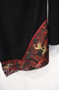 画像2: Qutie Frash / 2023年プレミアム 宵鶴着物チュニック  ブラック×レッド O-25-11-18-035-QU-TO-IG-OS