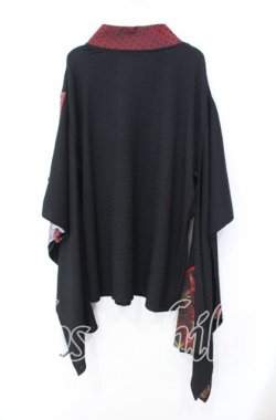 画像4: Qutie Frash / 2023年プレミアム 宵鶴着物チュニック  ブラック×レッド O-25-11-18-035-QU-TO-IG-OS