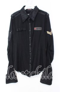 Qutie Frash / ミリタリーシャツ  ブラック O-25-11-18-036-QU-TO-IG-OS