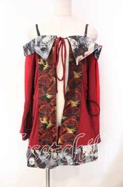 画像1: Qutie Frash / オフショルカーデ  レッド O-25-11-18-038-QU-TO-IG-OS