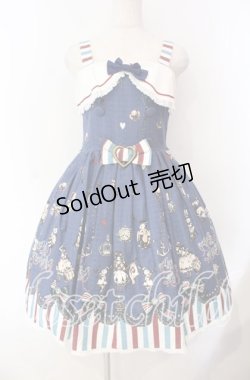 画像1: ALICE and the PIRATES / アリスのワンダーマリントレジャー柄ジャンパースカート  ネイビー O-25-11-18-044-PA-OP-IG-OS