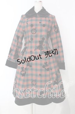 画像1: Innocent World / タータンチェックフレデリックコートワンピース  グリーン O-25-11-18-046-IW-OP-IG-OS