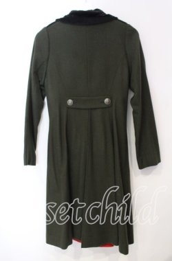 画像3: Belette / 別珍切り替えロングコート  グリーン×ブラック O-25-11-18-047-LO-OP-IG-OS