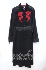 画像1: Qutie Frash / 刺繍ロングジャケット  ブラック×レッド O-25-11-18-051-QU-JA-OW-OS (1)