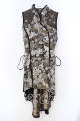 Qutie Frash / 和柄チャイナワンピ  ブラウン O-25-11-18-056-QU-OP-OW-OS