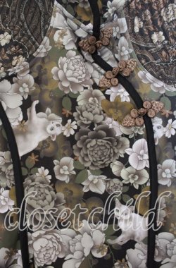 画像2: Qutie Frash / 和柄チャイナワンピ  ブラウン O-25-11-18-056-QU-OP-OW-OS