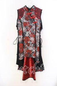 Qutie Frash / 和柄チャイナワンピ  レッド O-25-11-18-057-QU-OP-OW-OS