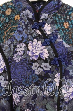 画像2: Qutie Frash / 和柄チャイナワンピ  ブルー O-25-11-18-058-QU-OP-OW-OS