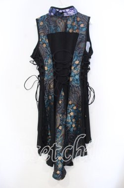 画像3: Qutie Frash / 和柄チャイナワンピ  ブルー O-25-11-18-058-QU-OP-OW-OS