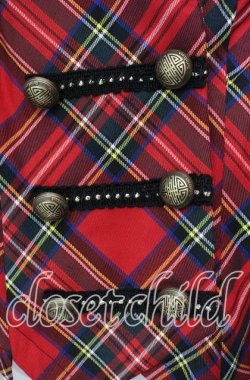 画像2: Qutie Frash / タータンダブルテーラードジャケット  レッド O-25-11-18-059-QU-JA-OW-OS