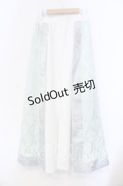 画像3: Qutie Frash / 和柄プリーツロンスカ  ミントグリーン O-25-11-18-062-QU-SK-OW-OS