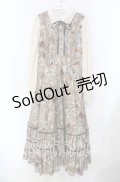 axes femme / クラシカルフラワーワンピース/ミュルーズ染織美術館コラボ F ベージュ O-25-11-18-008-AX-OP-OW-OS